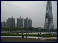 Hangzhou district with the base of Canton Tower and Pearl River.